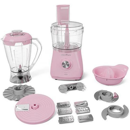 Imagem de Multiprocessador de Alimentos Britania Lovers BMP1100RS - 1000W - 2.2L - 1.25L - 220V - Rosa