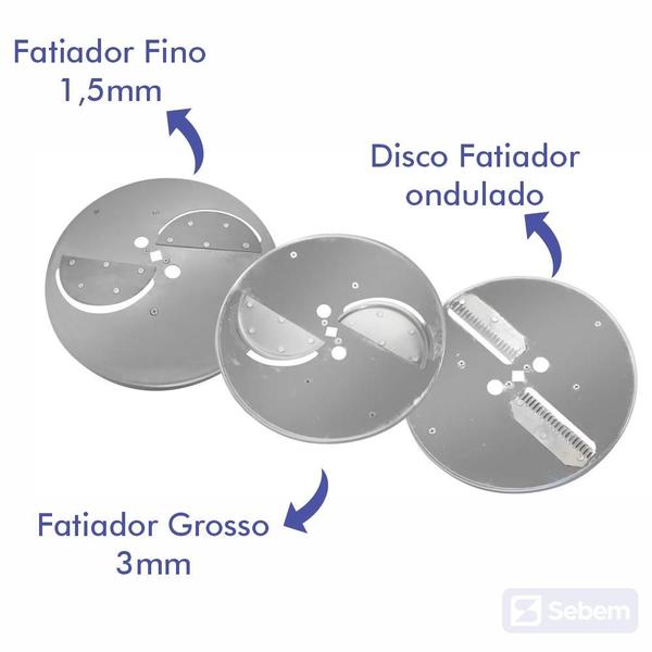 Imagem de Multiprocessador de Alimentos Industrial 7 Discos Bivolt Sebem