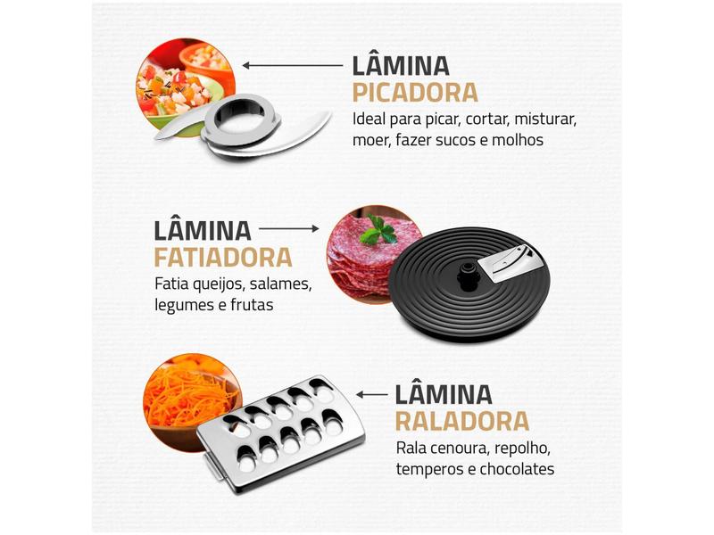 Imagem de Multiprocessador de Alimentos Mondial Preto - Turbo Chef MPN-01-BE 7 Funções 1000W