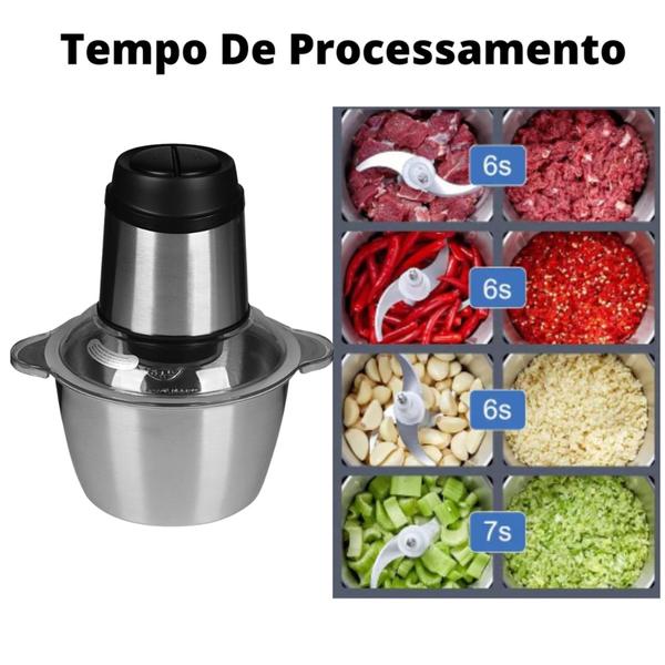 Imagem de Multiprocessador De Alimentos Picador Elétrico 4 Lâminas 2litros