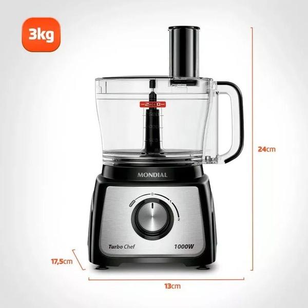 Imagem de Multiprocessador Mondial Turbo Chef 5 Em 1 MPN-01-B 1000W Preto 110V