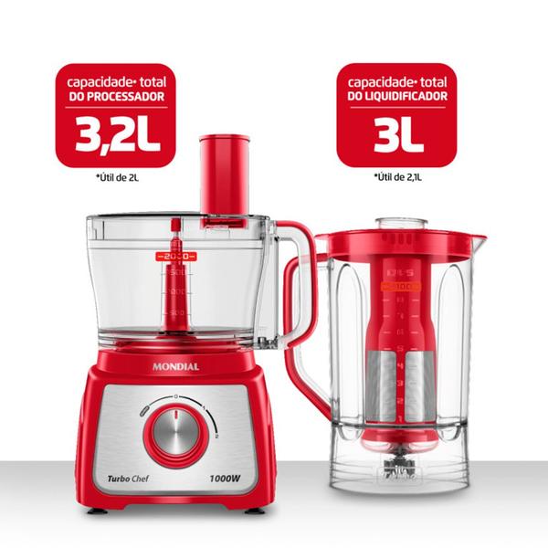 Imagem de Multiprocessador Mondial Turbo Chef Vermelho Mpn-01-r 127v