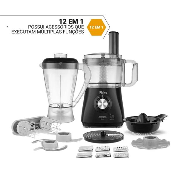 Imagem de Multiprocessador Philco All In One Maximus 12 EM 1 - 1000w Preto 110V OU 220V