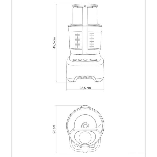 Imagem de Multiprocessador Tramontina by Breville Slice Pro em Alumínio Fundido Fosco 1200 W 3,7 L 127 V