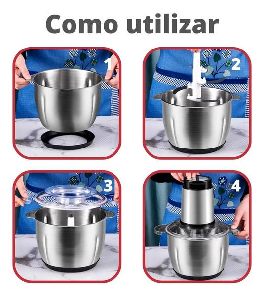 Imagem de Multiprocessador Triturador De Alimentos Carnes Legumes 2 Litros Eletrico 110v