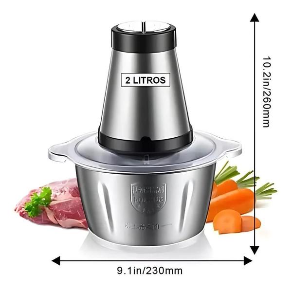 Imagem de Multiprocessador Triturador Inox 2L 110v - Carne, Frutas e Legumes