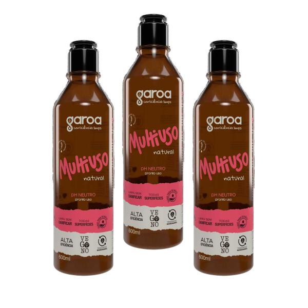 Imagem de Multiuso Garoa Natural Vegano Biodegradável 600 ml Kit 3