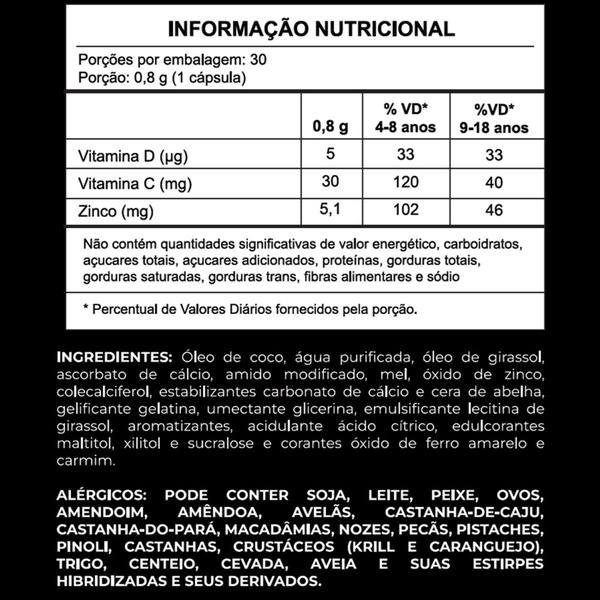 Imagem de Multivitamin Kidszin Vitaminas C D Zinco para crianças 120 cápsulas mastigaveis saborosas