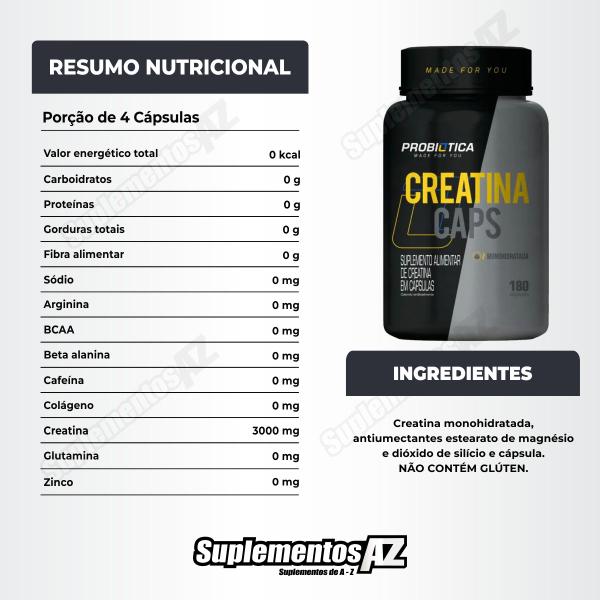 Imagem de Multivitaminico 120 Caps Growth + Creatina 180 Probiotica