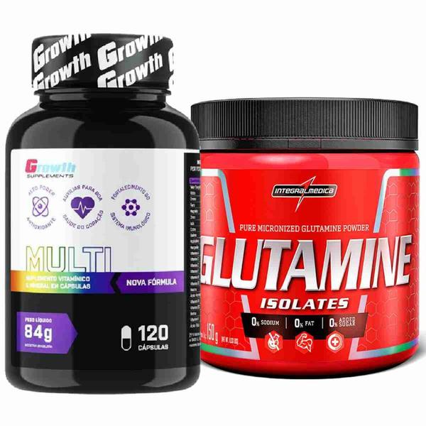 Imagem de Multivitaminico 120 Caps Growth + Glutamina 150g Integral