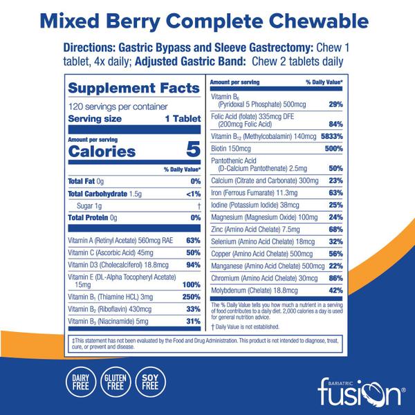 Imagem de Multivitamínico Bariatric Fusion Mastigável Mixed Berry 120,