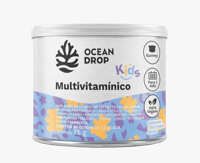 Imagem de Multivitamínico Kids 30 Gomas - Ocean Drop Sabor Framboesa 