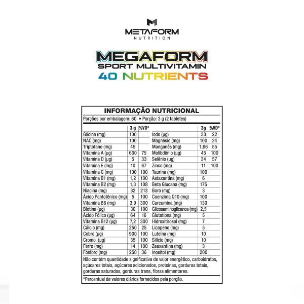 Imagem de Multivitamínico Megaform 120 Tabs Metaform Nutrition