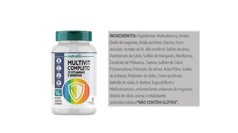 Imagem de Multivitamínico Multivit Completo 22Vitamin+Minerais 60Caps