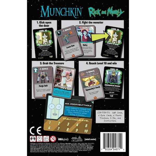 Imagem de Munchkin: Rick and Morty Card Game  Rick and Morty Adult Swim Munchkin Board Game   de mercadorias de Rick e Morty oficialmente licenciados Jogo de Munchkin dos Jogos de Steve Jackson