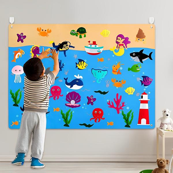 Imagem de Mural Criativo Montessori Fundo Do Mar Estímulo Educacional