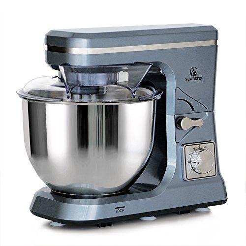 Imagem de MURENKING Stand Mixer, 5.3-Qt & 500W & 6+P Speed MK36 Tilt-Head Kitchen Electric Food Mixers Home Máquina de Massa de Cozimento com Acessórios (Cinza Azul)