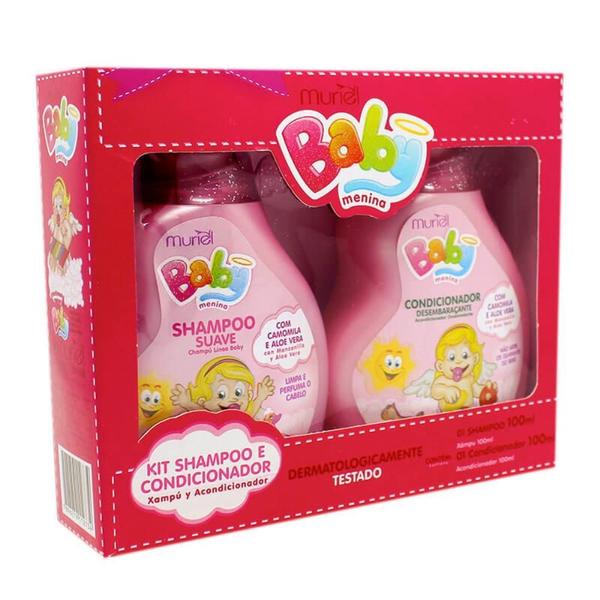 Imagem de Muriel baby menina kit shampoo + condicionador com 100ml 