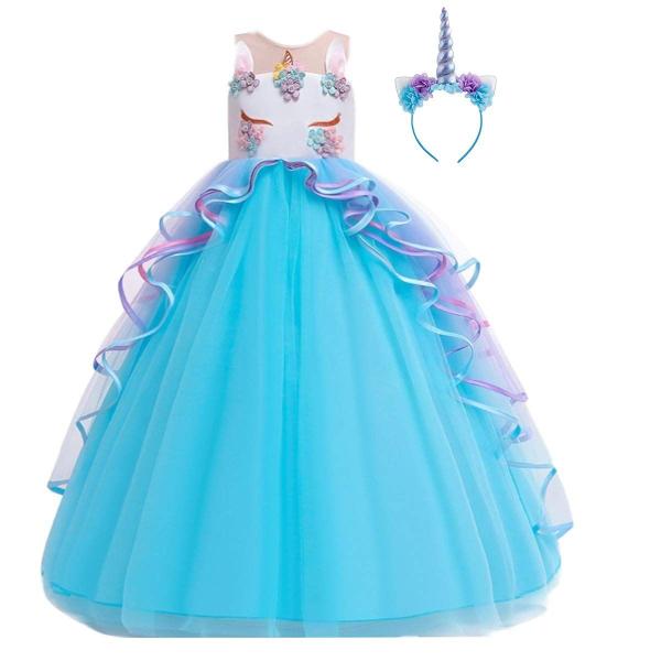 Imagem de MYRISAM Unicórnio Fantasia Princesa Aniversário Desfile Festa Dança Performance Carnaval Long Maxi Tule Fancy Dress Up Outfits Blue 6-7T