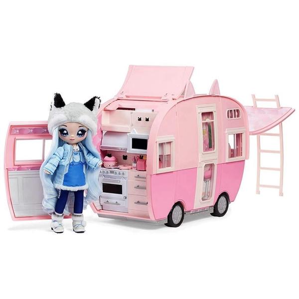 Imagem de Na Na Na Surprise Kitty Cat Camper Playset Trailer Rosa