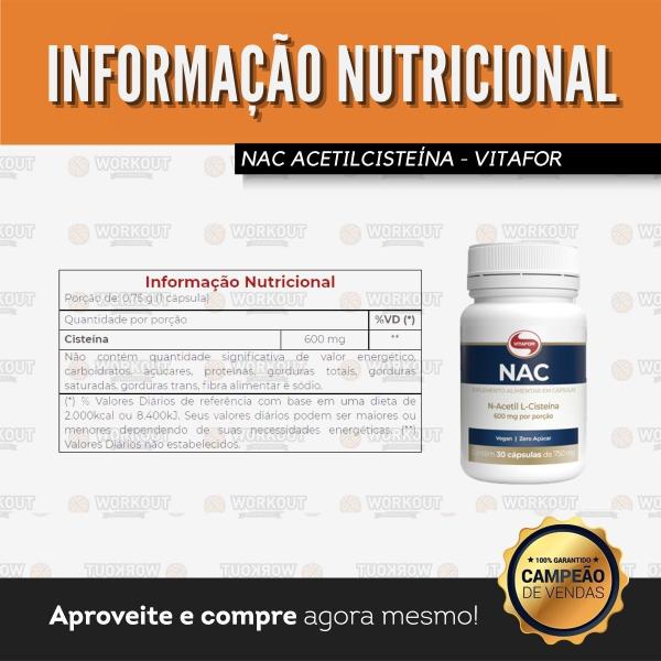 Imagem de NAC 600MG 30caps Vitafor Original - Sistema Imunológico Metabolismo