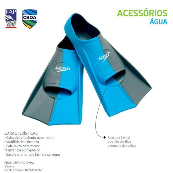 Imagem de Nadadeira para Natação Speedo Calçadeira Fechada Dual Training