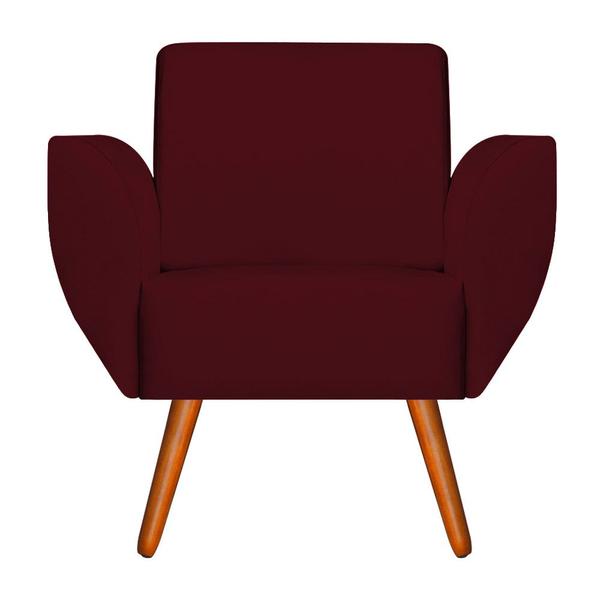 Imagem de Namoradeira + 2 Poltronas Jolly Suede Bordo - Navega Móveis