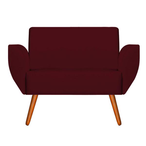 Imagem de Namoradeira + 2 Poltronas Jolly Suede Bordo - Navega Móveis