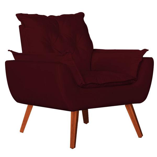 Imagem de Namoradeira + 2 Poltronas Opala Suede Bordo - Navega Móveis