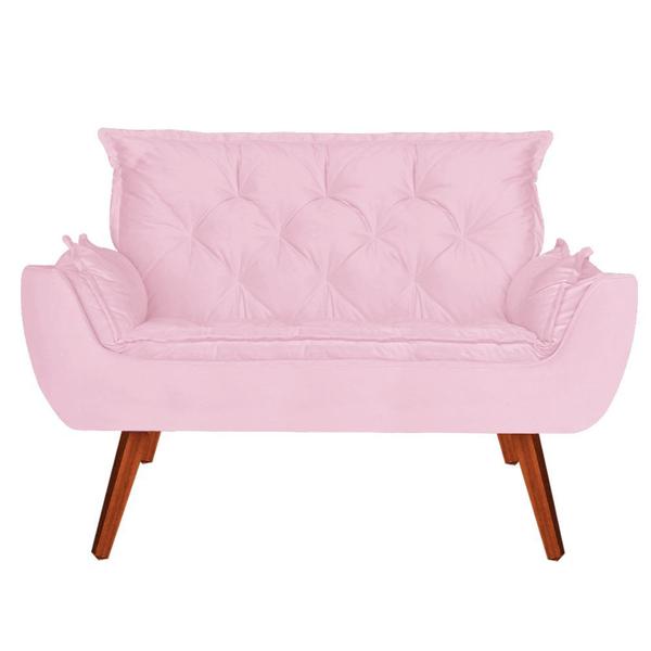 Imagem de Namoradeira + 2 Poltronas Opala Suede Rosa Bebê - Navega Móveis