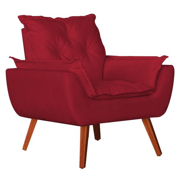 Imagem de Namoradeira + 2 Poltronas Opala Suede Vermelho - Navega Móveis