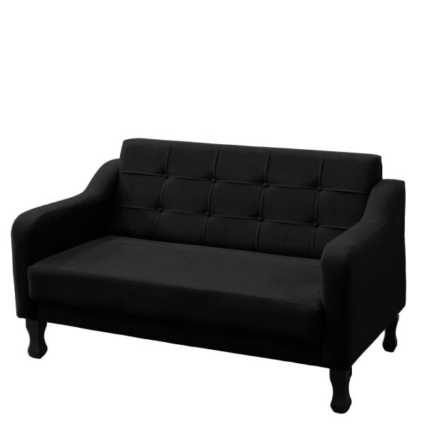 Imagem de Namoradeira Bella Decorativa 2 Lugares Suede Preto