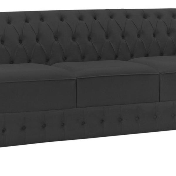 Imagem de Namoradeira Chesterfield Bourbon Veludo 3 Lugares Preto