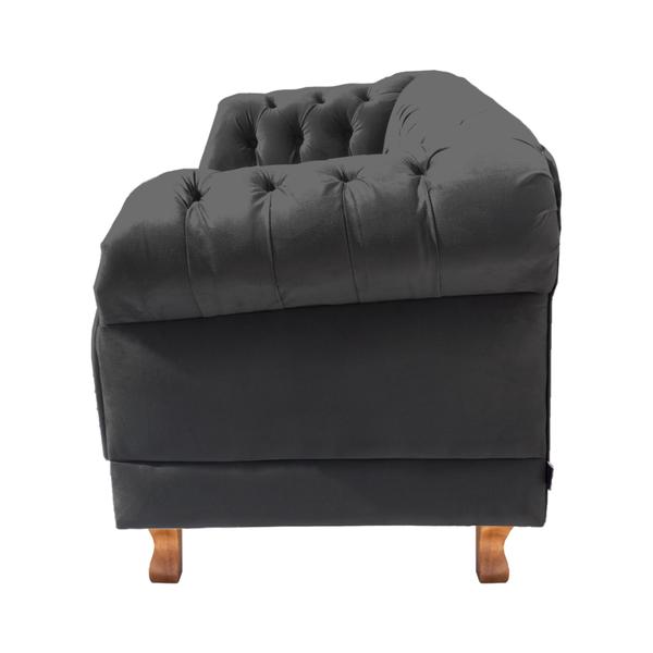 Imagem de Namoradeira  Chesterfield Duque Suede Cinza Chumbo/ sala, decoração, psicólogo, sala de jogos, sala de estar