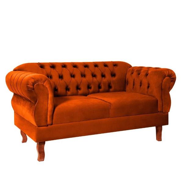 Imagem de Namoradeira Chesterfield Elisabeth 2 Lugares Via Encanto Veludo Cobre