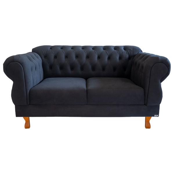 Imagem de Namoradeira Chesterfield Elisabeth - Suede Preto / Recepção, moveis, sala, decoração