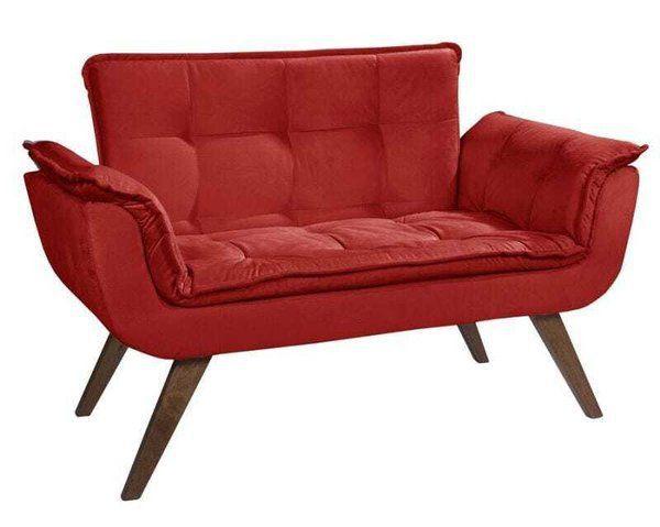 Imagem de Namoradeira Chesterfield Luxo Opala Suede Vermelho