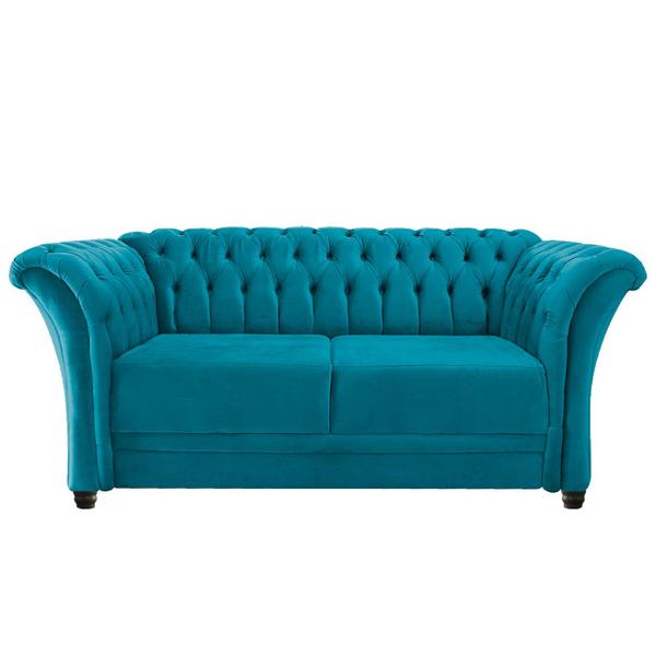 Imagem de Namoradeira Chesterfield Sofia Suede Azul Turquesa - ADJ Decor