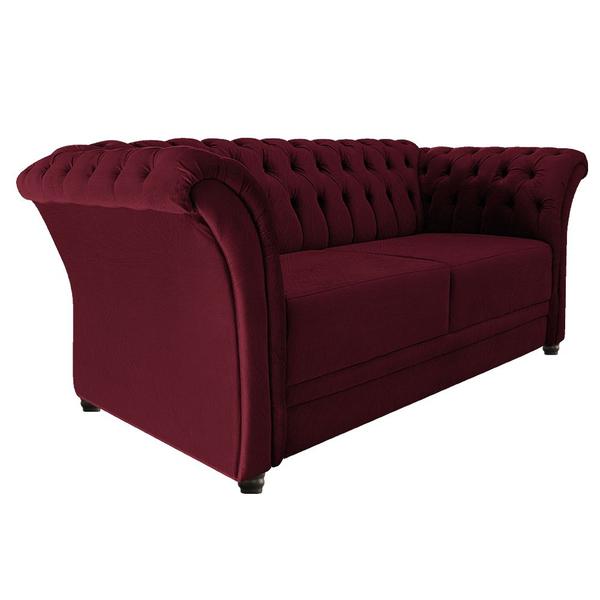 Imagem de Namoradeira Chesterfield Sofia Suede Bordô - Amarena Móveis