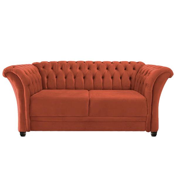 Imagem de Namoradeira Chesterfield Sofia Suede Terracota - Doce Sonho Móveis