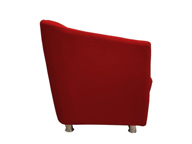 Imagem de Namoradeira Decorativa Biane Suede Vermelho 2 Lugares Pés Cromado Ms Decor