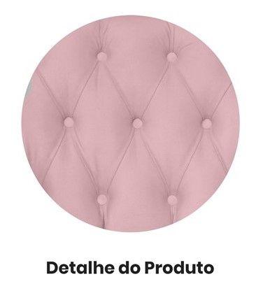 Imagem de Namoradeira Decorativa Dália Suede Rosa Bebê 2 Lugares Pés Madeira Ms Decor