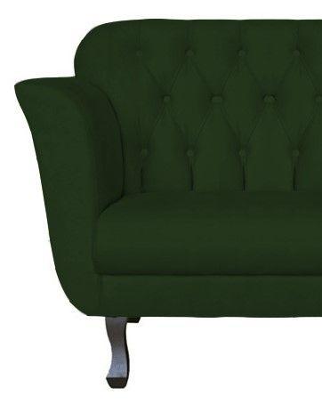 Imagem de Namoradeira Decorativa Dália Suede Verde 2 Lugares Pés Madeira Ms Decor