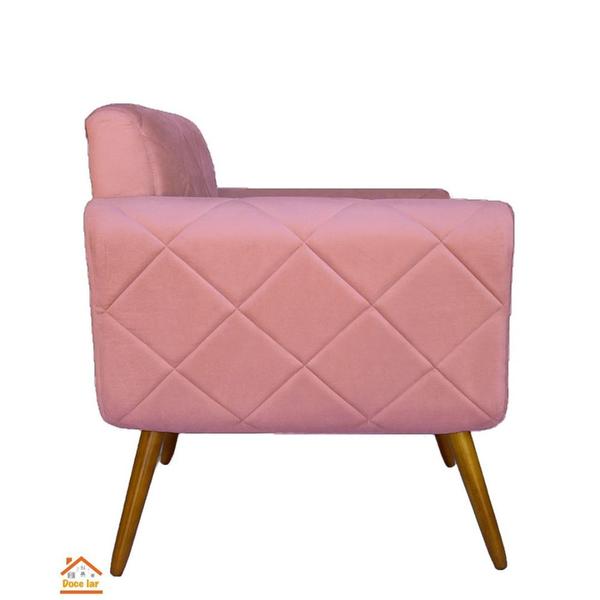 Imagem de Namoradeira Decorativa Estofada Para Sala de Recepção Isabella Suede Rosa - LM DECOR