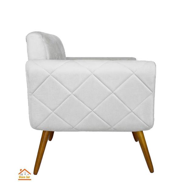 Imagem de Namoradeira Decorativa Estofada Para Sala Estar Isabella Suede Branco - DL DECOR