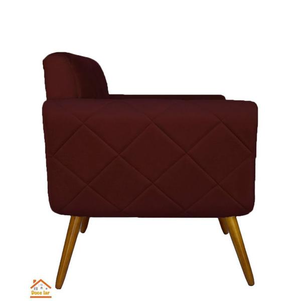 Imagem de Namoradeira Decorativa Estofada Para Sala Estar Isabella Suede Vermelho Bordô - DL DECOR