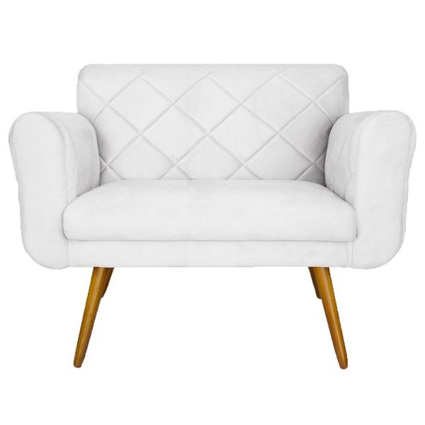 Imagem de Namoradeira Decorativa Estofada Para Salão de Beleza Isabella Corano Branco - LM DECOR