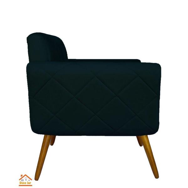 Imagem de Namoradeira Decorativa Estofada Para Salão de Beleza Isabella Suede Azul Marinho - DL DECOR