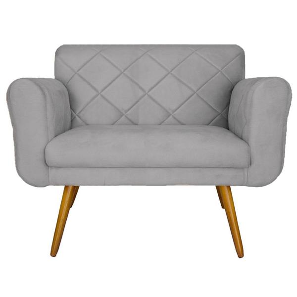 Imagem de Namoradeira Decorativa Estofada Para Salão de Beleza Isabella Suede Cinza - LM DECOR