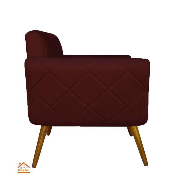 Imagem de Namoradeira Decorativa Estofada Para Salão de Beleza Isabella Suede Vermelho Bordô - LM DECOR